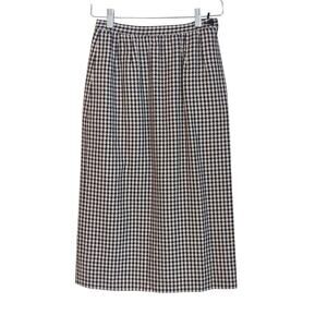 Valentino Vintage Black and White Checked Pencil Skirt, IT 40 US 4